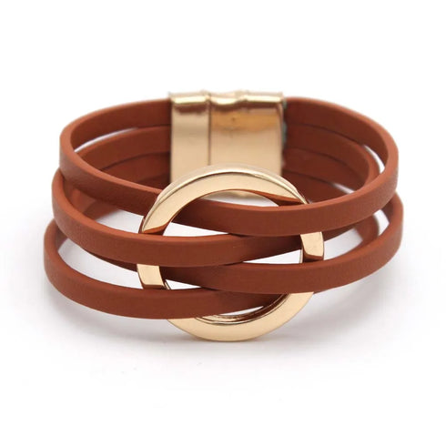 Leather Bracelets For Women Fashion Multilayer Wrap Jewelry